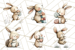 Spring Bunny Clipart, Whimsical Bunny Illustrations Png Product Image 5