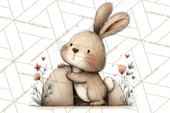 Spring Bunny Clipart, Whimsical Bunny Illustrations Png Product Image 3