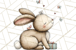 Spring Bunny Clipart, Whimsical Bunny Illustrations Png Product Image 5