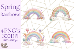 Rainbow Clipart, Pastel Rainbow Clip Art PNG, Spring Color Product Image 1