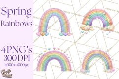 Rainbow Clipart, Pastel Rainbow Clip Art PNG, Spring Color Product Image 1
