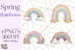 Rainbow Clipart, Pastel Rainbow Clip Art PNG, Spring Color Product Image 1