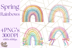 Rainbow Clipart, Pastel Rainbow Clip Art PNG, Spring Color Product Image 1