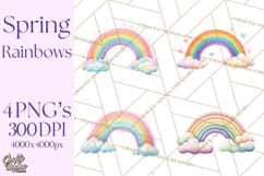 Rainbow Clipart, Pastel Rainbow Clip Art PNG, Spring Color Product Image 1