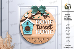 3D Spring Round Sign Laser Cut. Spring Wall Decor SVG Product Image 1