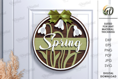 3D Spring Round Sign Laser Cut. Spring Wall Decor SVG Product Image 1