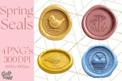 Easter Wax Seal Clipart, Bunny Chick Egg Floral Heart PNG Product Image 1