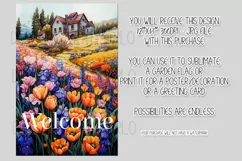 Floral Garden Flag, Flowers & House Welcome Garden Flag 2 Product Image 2