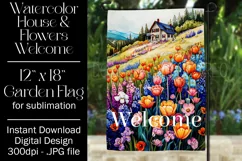 Floral Garden Flag, Flowers & House Welcome Garden Flag 3 Product Image 1