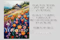Floral Garden Flag, Flowers & House Welcome Garden Flag 3 Product Image 2