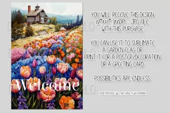 Floral Garden Flag, Flowers & House Welcome Garden Flag 4 Product Image 2