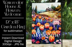 Floral Garden Flag, Flowers & House Welcome Garden Flag 5 Product Image 1