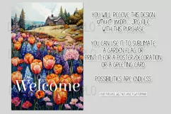 Floral Garden Flag, Flowers & House Welcome Garden Flag 5 Product Image 2