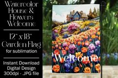 Floral Garden Flag, Flowers & House Welcome Garden Flag 6 Product Image 1