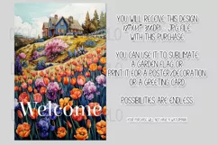 Floral Garden Flag, Flowers & House Welcome Garden Flag 6 Product Image 2