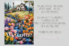 Floral Garden Flag, Flowers & House Welcome Garden Flag 7 Product Image 2