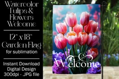 Floral Garden Flag, Pink Tulips Welcome Garden Flag 1 Product Image 1
