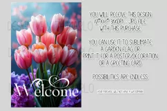 Floral Garden Flag, Pink Tulips Welcome Garden Flag 1 Product Image 2
