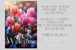 Floral Garden Flag, Pink Tulips Welcome Garden Flag 2 Product Image 2