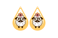 Cute Sheep Earrings, Spring Earrings, Laser Cut SVG Template Product Image 2