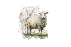 watercolor painting,digital download,digital planner,clipart bundle,commercial use,wall art,printable art,lamb clipart,floral lamb clipart,spring lamb,lamb with flowers,flower crown,baby lamb clipart,baby animals,farm animals png,nursery wall art,cute ani