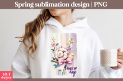 Happy Days Floral Snail sublimation Spring sublimation Product Image 2