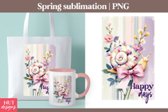 Happy Days Floral Snail sublimation Spring sublimation Product Image 1