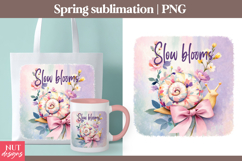 Slow Blooms Floral Snail sublimation Spring sublimation Product Image 1