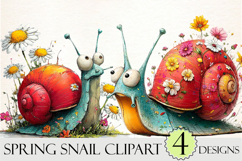 Whimsical Spring Snail Clipart Product Image 1