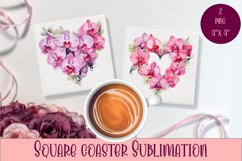 Square coasters Valentines Day|orchid heart Product Image 1