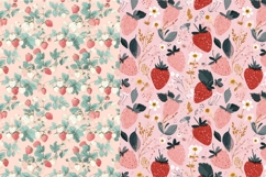 Spring Strawberries in Pastels Pattern Design, Sublimation Product Image 2