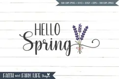 Hello Spring with lavender SVG, PNG, JPEG Product Image 1