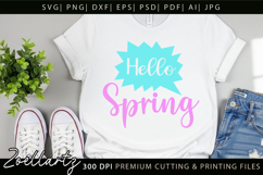 Hello Spring SVG Cut Files Spring T-shirt Mug Pillow Design Product Image 4