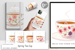 Digital Paper Spring Tea Product Image 1