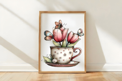 Whimsical Spring Tea Cup Clipart Product Image 2
