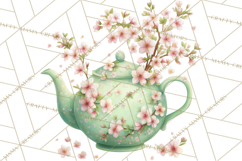 Spring Garden Tea Party Clipart, Tea Party Flowers Png Product Image 3