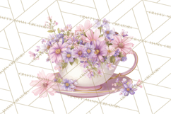 Spring Garden Tea Party Clipart, Tea Party Flowers Png Product Image 2