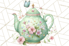 Spring Garden Tea Party Clipart, Tea Party Flowers Png Product Image 4