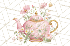 Spring Garden Tea Party Clipart, Tea Party Flowers Png Product Image 2