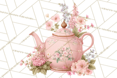 Spring Garden Tea Party Clipart, Tea Party Flowers Png Product Image 4