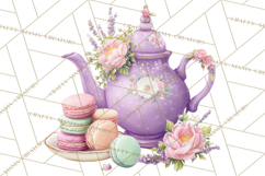 Spring Garden Tea Party Clipart, Tea Party Flowers Png Product Image 5