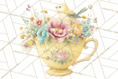 Spring Garden Tea Party Clipart, Tea Party Flowers Png Product Image 4
