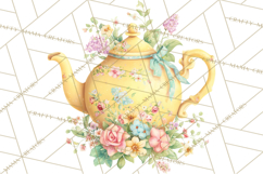 Spring Garden Tea Party Clipart, Tea Party Flowers Png Product Image 2