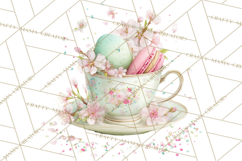 Spring Garden Tea Party Clipart, Tea Party Flowers Png Product Image 3