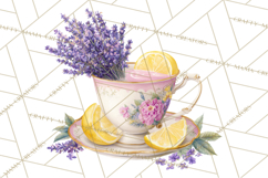 Spring Garden Tea Party Clipart, Tea Party Flowers Png Product Image 4