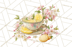 Spring Garden Tea Party Clipart, Tea Party Flowers Png Product Image 2