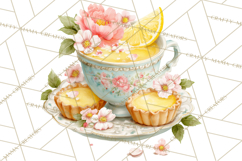 Spring Garden Tea Party Clipart, Tea Party Flowers Png Product Image 3