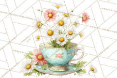 Spring Garden Tea Party Clipart, Tea Party Flowers Png Product Image 4