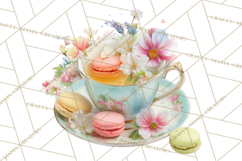 Spring Garden Tea Party Clipart, Tea Party Flowers Png Product Image 4