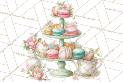 Spring Garden Tea Party Clipart, Tea Party Flowers Png Product Image 2